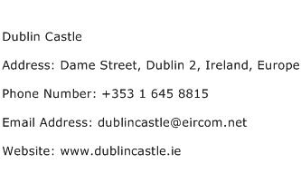 Dublin Castle Address Contact Number