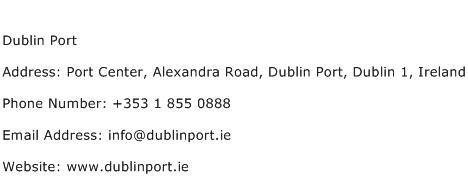 Dublin Port Address Contact Number