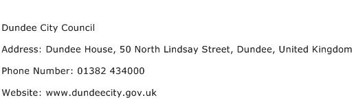 Dundee City Council Address Contact Number