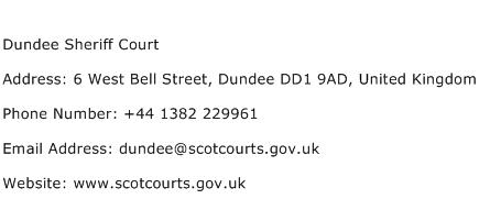 Dundee Sheriff Court Address Contact Number