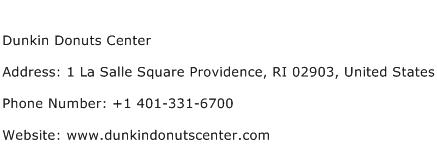 Dunkin Donuts Center Address Contact Number