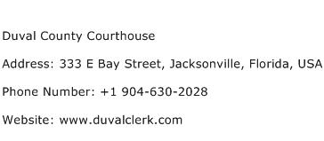 Duval County Courthouse Address Contact Number
