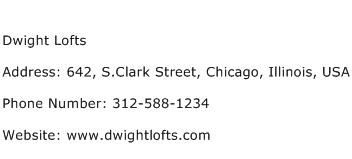 Dwight Lofts Address Contact Number