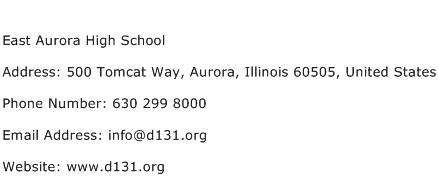 East Aurora High School Address Contact Number
