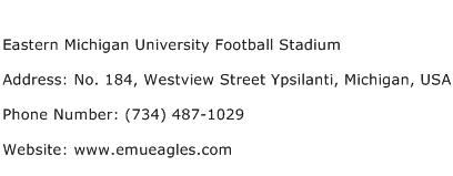 Eastern Michigan University Football Stadium Address Contact Number