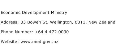 Economic Development Ministry Address Contact Number