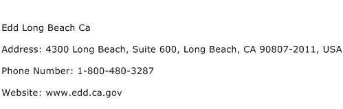 Edd Long Beach Ca Address Contact Number