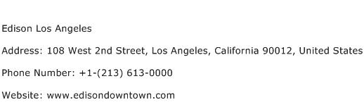 Edison Los Angeles Address Contact Number