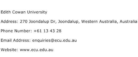 Edith Cowan University Address Contact Number