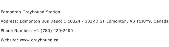 Edmonton Greyhound Station Address Contact Number