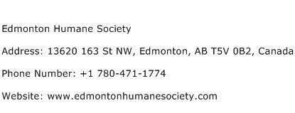 Edmonton Humane Society Address Contact Number