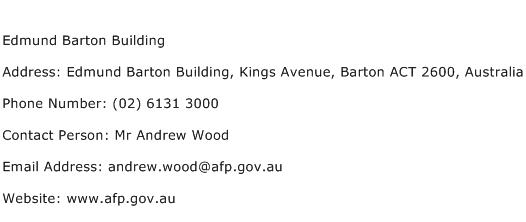 Edmund Barton Building Address Contact Number
