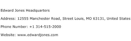 Edward Jones Headquarters Address Contact Number