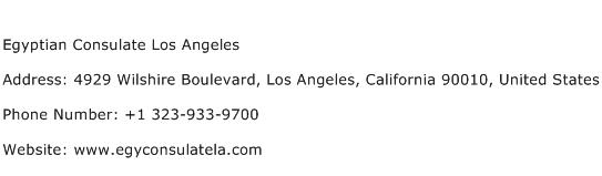 Egyptian Consulate Los Angeles Address Contact Number