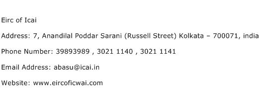 Eirc of Icai Address Contact Number