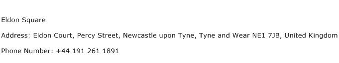 Eldon Square Address Contact Number