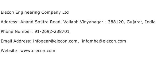 Elecon Engineering Company Ltd Address Contact Number