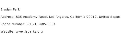 Elysian Park Address Contact Number