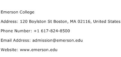 Emerson College Address Contact Number