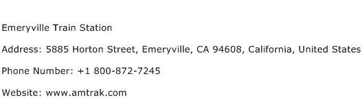 Emeryville Train Station Address Contact Number