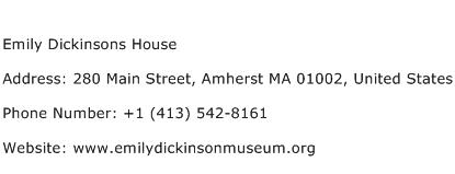 Emily Dickinsons House Address Contact Number