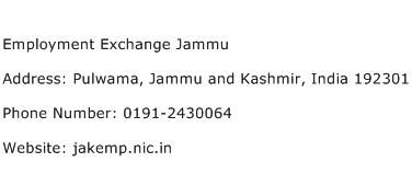 Employment Exchange Jammu Address Contact Number
