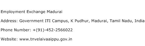 Employment Exchange Madurai Address Contact Number