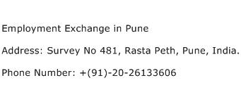 Employment Exchange in Pune Address Contact Number