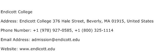 Endicott College Address Contact Number