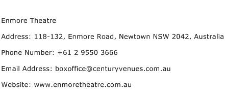 Enmore Theatre Address Contact Number