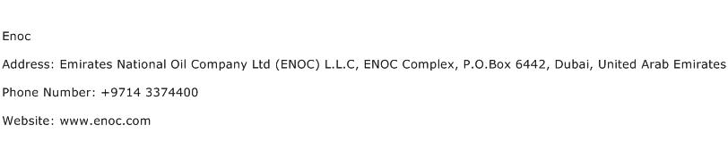 Enoc Address Contact Number