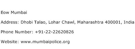 Eow Mumbai Address Contact Number