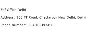 Epf Office Delhi Address Contact Number