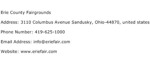 Erie County Fairgrounds Address Contact Number