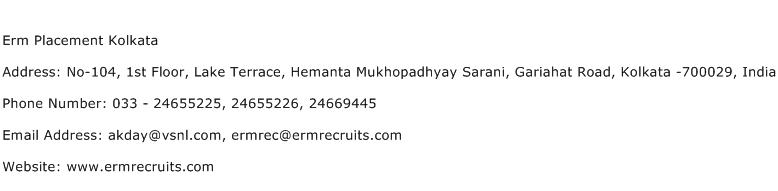 Erm Placement Kolkata Address Contact Number