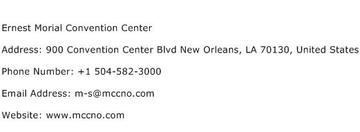 Ernest Morial Convention Center Address Contact Number