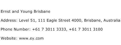 Ernst and Young Brisbane Address Contact Number