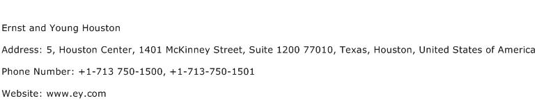 Ernst and Young Houston Address Contact Number