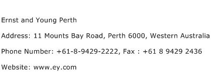 Ernst and Young Perth Address Contact Number