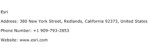 Esri Address Contact Number