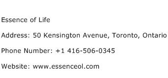 Essence of Life Address Contact Number