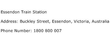 Essendon Train Station Address Contact Number