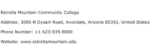 Estrella Mountain Community College Address Contact Number