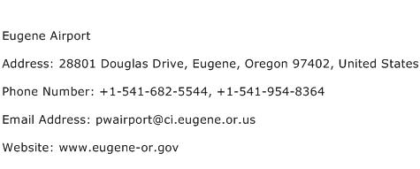 Eugene Airport Address Contact Number