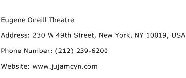 Eugene Oneill Theatre Address Contact Number