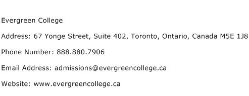 Evergreen College Address Contact Number