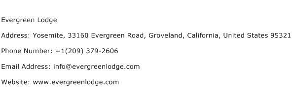 Evergreen Lodge Address Contact Number