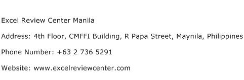 Excel Review Center Manila Address Contact Number
