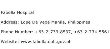Fabella Hospital Address Contact Number