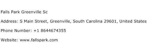 Falls Park Greenville Sc Address Contact Number